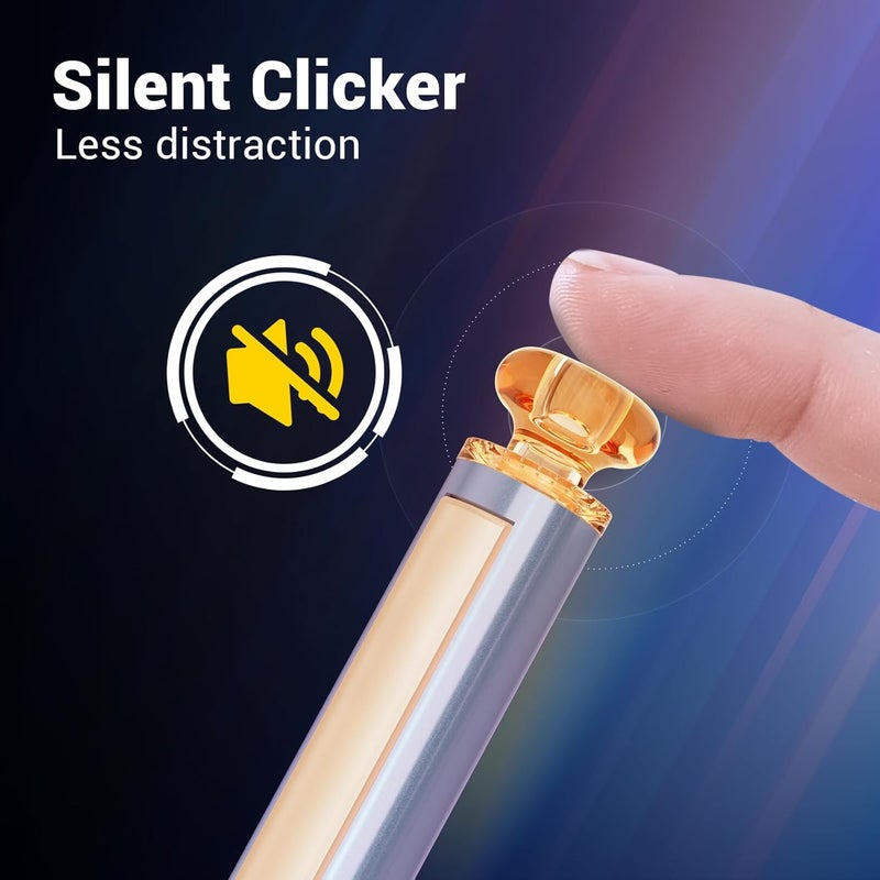 WRITECH Gel Pens Black Ink: Sleek Metal Barrel Pen Fine Point 0.7mm Retractable 3ct No Smear Quick Dry Smooth Writing Silent Clicker Space Up Astroline - Image 4